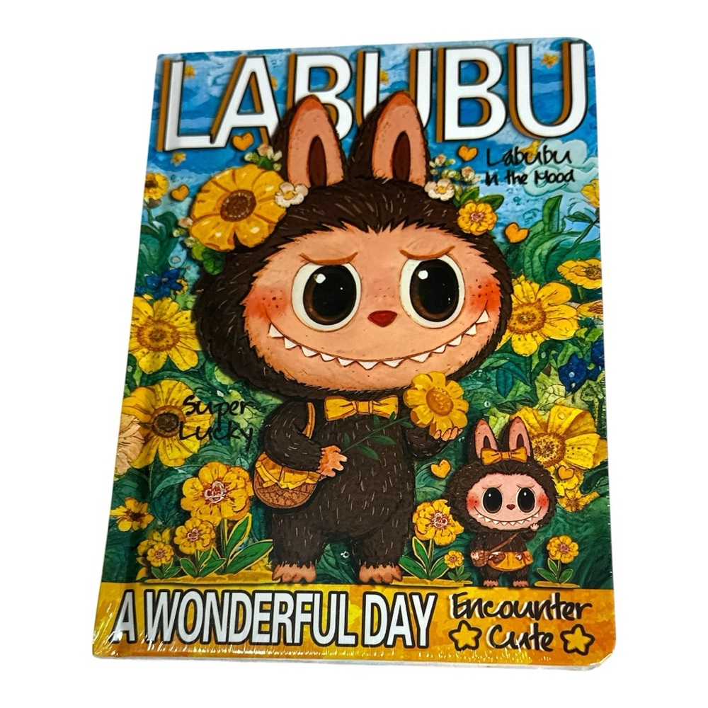 Labubu The Monsters Sunflowers Encounter Hardcover 8x6 Notebook